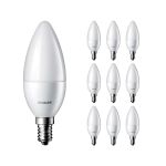 Mehrfachpackung 10x Philips Corepro LED Kerze E14 Matt 5W 470lm - 827  | Ersatz für 40W