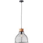 Brilliant Avia Suspension Luminaire Métal Bois Noir | 350mm - Convient pour 1x E27