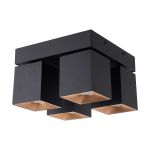 D'Lite Plafonnier Kubo Aluminium Noir | IP20 - Convient pour 4x GU10
