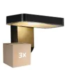 Lot 3x Nordlux Solar Applique Murale Rica Carré Noir 4.5W 450lm - 830 Blanc Chaud | Détecteur de Mouvement et de Lumière