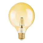 Osram Vintage 1906 LED E27 Globe Filament Dorée 125mm 6.5W 650lm - 824  | Dimmable - Remplacement 50W