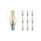 Lot 10x Lustre LED E14 Boule Filament Claire 2.5W 250lm - 822-827 Dim To Warm | Dimmable - Remplacement 25W